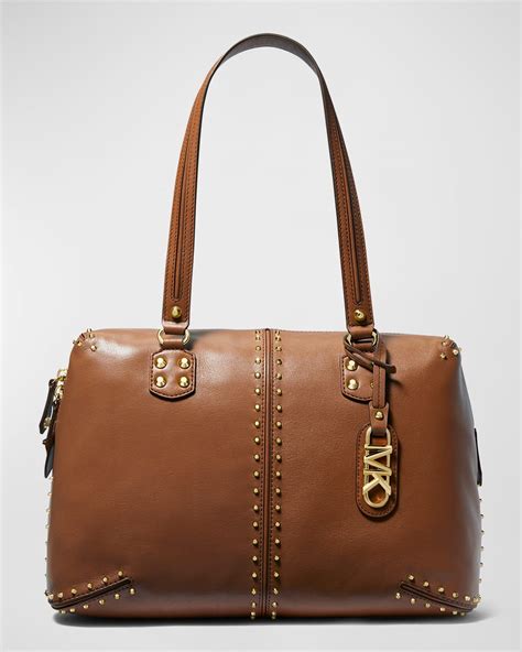 michael kors book bag with studs|Michael Kors astor shoulder bag.